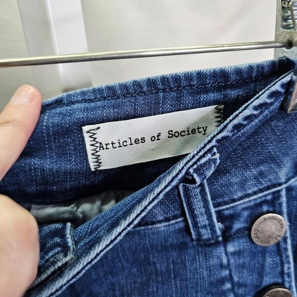 Articles of Society High Rise Button Detail Skinny Jeans Size 28 - Picture 5 of 9